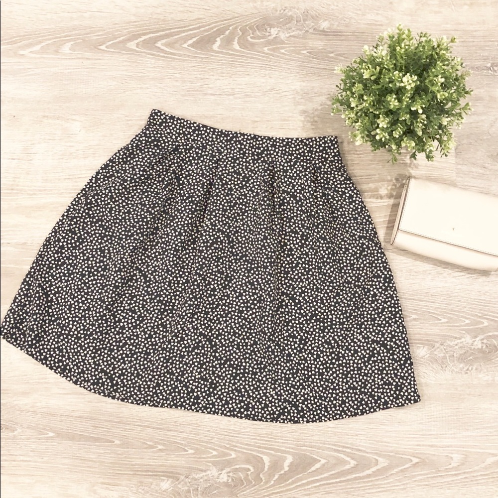 Primi Black Skirt with White Hearts